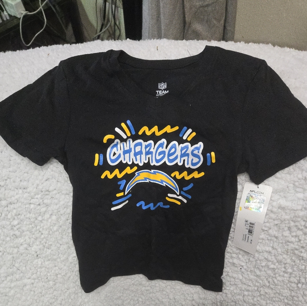 Girl's San Diego Chargers Black T-Shirt 4/5